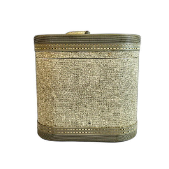 Vintage Air Away Mid Century Train Case Gray Tweed W/ Tray & Key - Picture 3 of 14